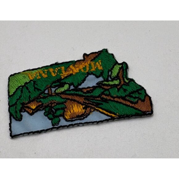 Montana State Outline Embroidered Patch 2 Inch Scenic Landscape Mountains - Picture 4 of 6